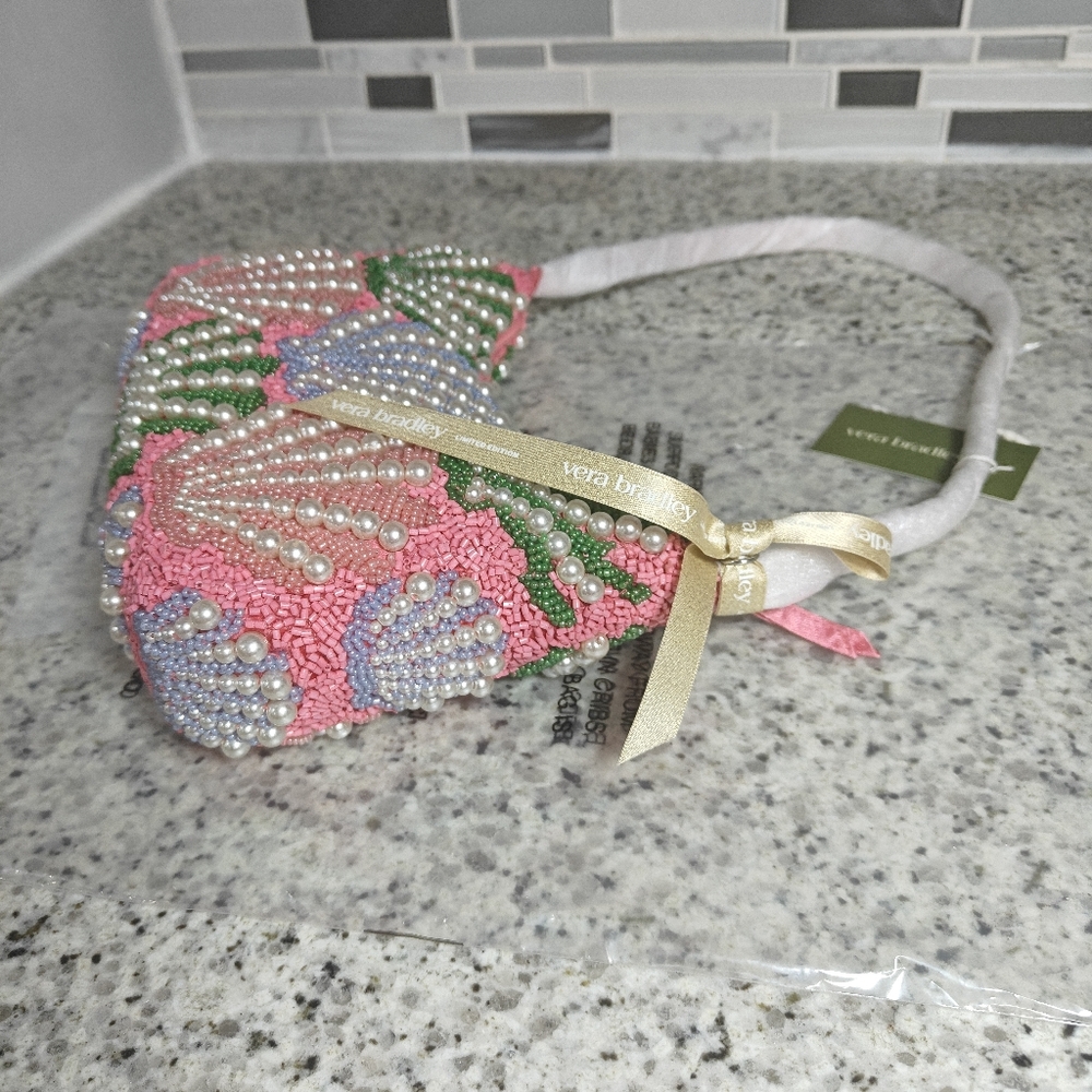 Vera Bradley Mini Roxbury Crescent Shoulder Bag (Cottage shells in Beaded) - Picture 6 of 10